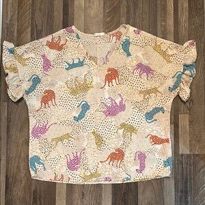 Colorful Animal Print Blouse